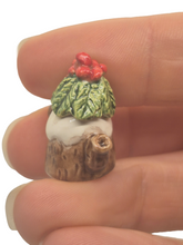 Load image into Gallery viewer, Valerie Casson – Porcelain Log Teapot with Holly Berry Lid
