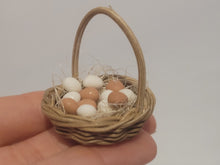Load image into Gallery viewer, Brown &amp; White Eggs in Round Basket
