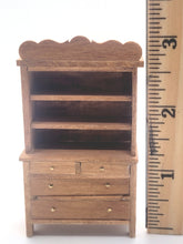 Load image into Gallery viewer, Dollhouse Miniature ~ 1:24 Scale, Wooden Hutch with Shelves and Drawers
