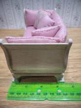 Load image into Gallery viewer, Pink Couch with White Wood Frame
