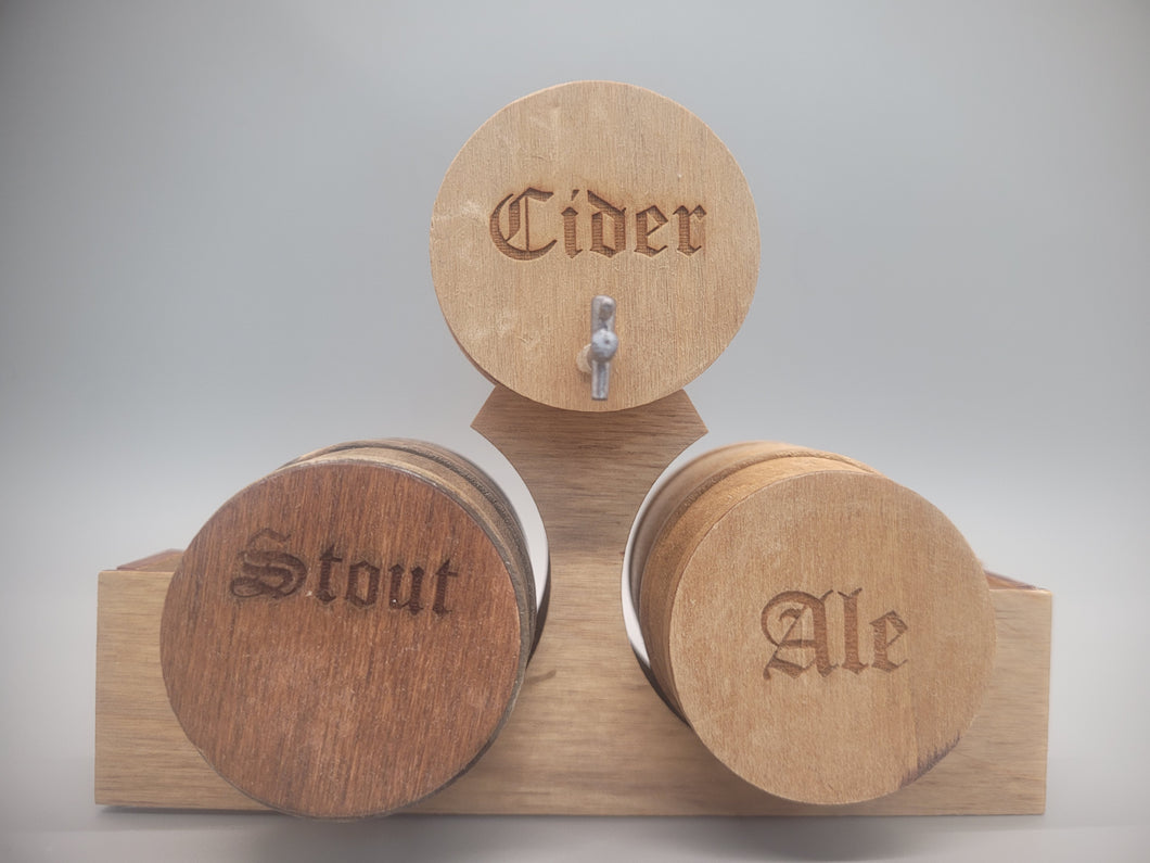 Large Triple Barrel Holder – Cider, Stout, Ale Set