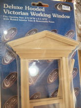 Load image into Gallery viewer, Dollhouse Miniature ~ 1:12 Scale, Deluxe Hooded Victorian Working Window
