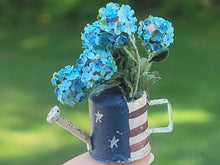 Load image into Gallery viewer, Blue Hydrangeas in Patriotic Watering Can
