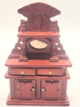 Load image into Gallery viewer, Dollhouse Miniature ~ 1:24 Scale, Elegant Cherry Cabinet with Oval Mirror
