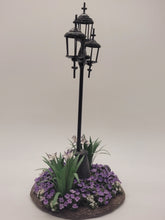 Load image into Gallery viewer, Light Post with Iris &amp; Impatiens
