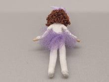 Load image into Gallery viewer, 1&quot; Ballerina Doll with Auburn Hair &amp; Purple Tutu - by Cheryl Warder
