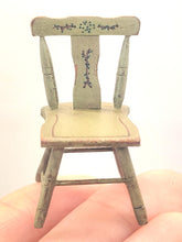 Load image into Gallery viewer, Dollhouse Miniature ~ 1:24 Scale, 2pc Green Wooden Table and Chair Set – Signed RP
