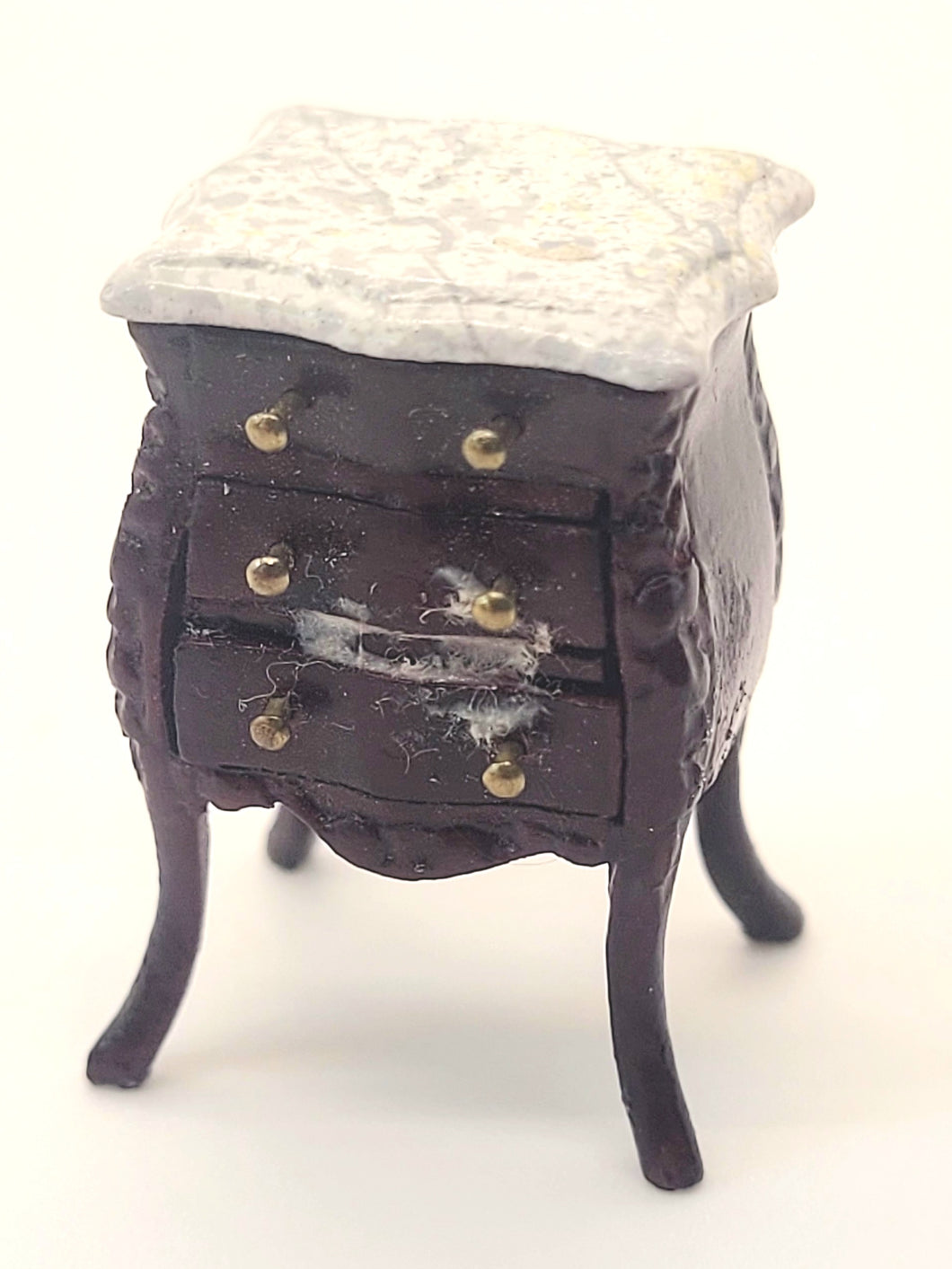 Dollhouse Miniature ~ 1:24 Scale, Bespaq Side Table with Faux Marble Top