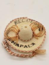 Load image into Gallery viewer, Dollhouse Miniature ~ 1:12 Scale, Tan Sombrero with &#39;Recuerdo Chapala&#39; On Brim

