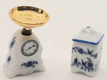 Load image into Gallery viewer, Dollhouse Miniature ~ Reutter Porcelain Scale and Jar Set
