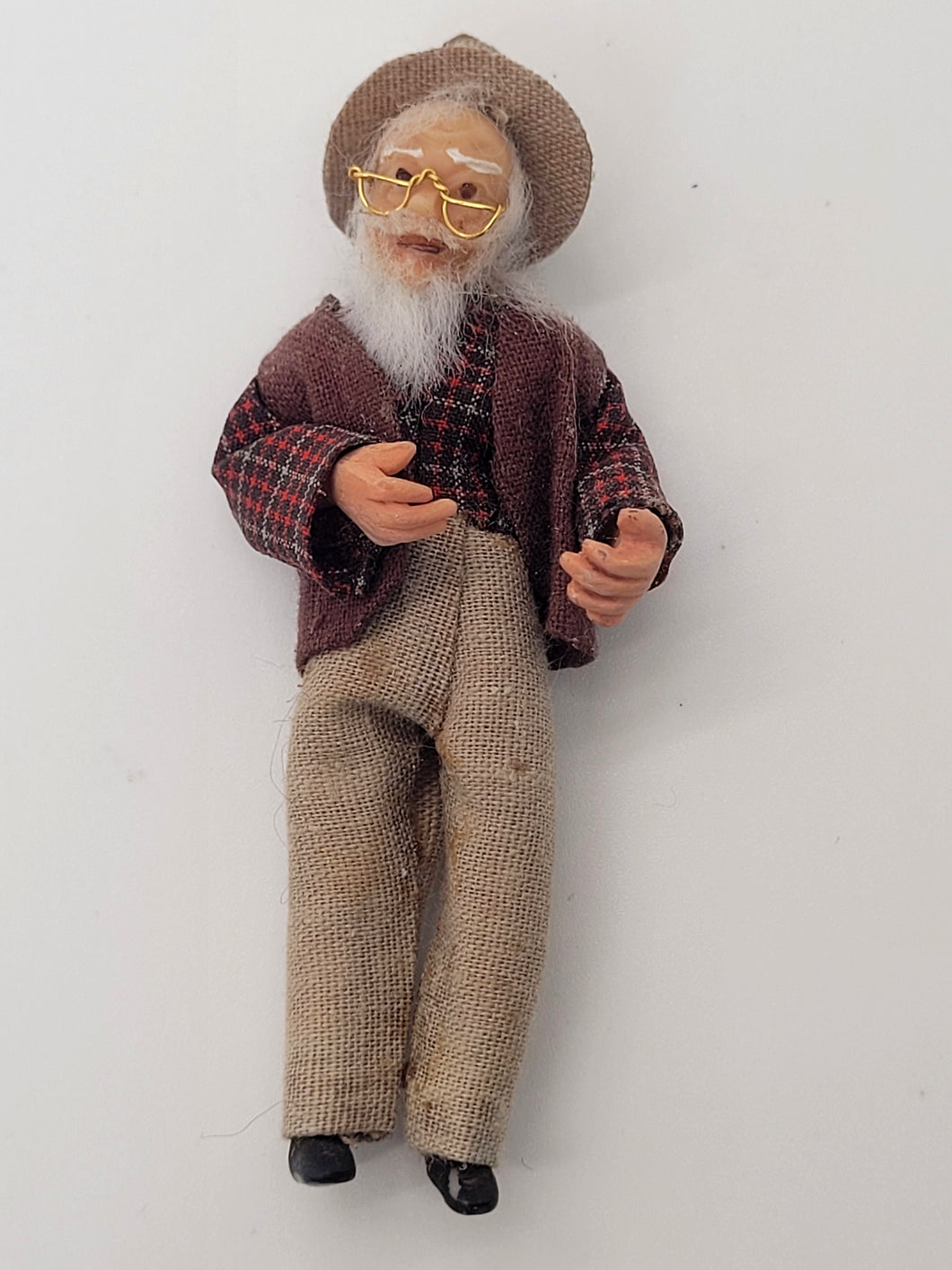 Grandpa Doll wearing Hat and Glasses