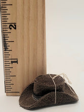 Load image into Gallery viewer, Dollhouse Miniature ~ 1:12 Scale, Brown Hide Cowboy Western Hat
