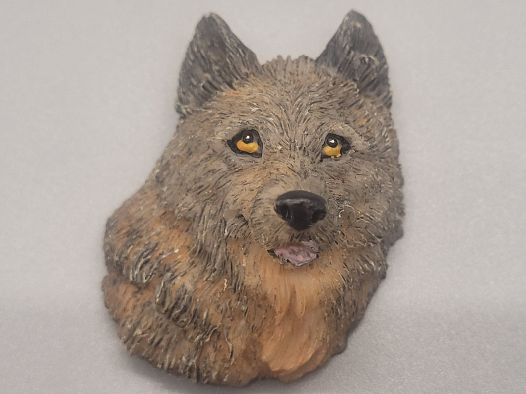 Resin Painted Wolf Head