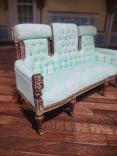 Load image into Gallery viewer, Teal &amp; White Rose Patterned Sofa by JBM
