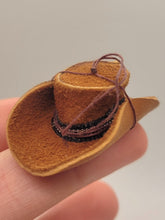 Load image into Gallery viewer, Dollhouse Miniature ~ Leather Cowboy Hat with String
