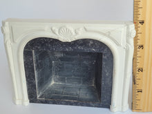 Load image into Gallery viewer, Faux Marble Fireplace with Black Brick Interior - As Is Condition
