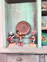 Load image into Gallery viewer, Dollhouse Miniature ~ 1:12 Scale, Turquoise Display Shelf with Native Figurines and Art
