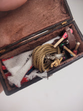 Load image into Gallery viewer, Dollhouse Miniature ~ 1:12 Scale, Leather Chest with Southwest Accessories Inside
