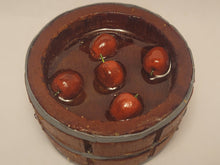 Load image into Gallery viewer, Wooden Bucket with Red Delicious Apples for Bobbing
