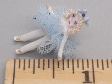 Load image into Gallery viewer, 1&quot; Blonde Ballerina Doll with Blue Bow and Glittery Tutu – by Cheryl Warder
