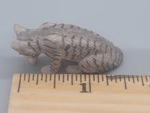 Load image into Gallery viewer, Resin Grey Tabby Cat Licking Paw
