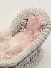 Load image into Gallery viewer, Dollhouse Miniature ~ Baby Girl&#39;s Crib with Blanket
