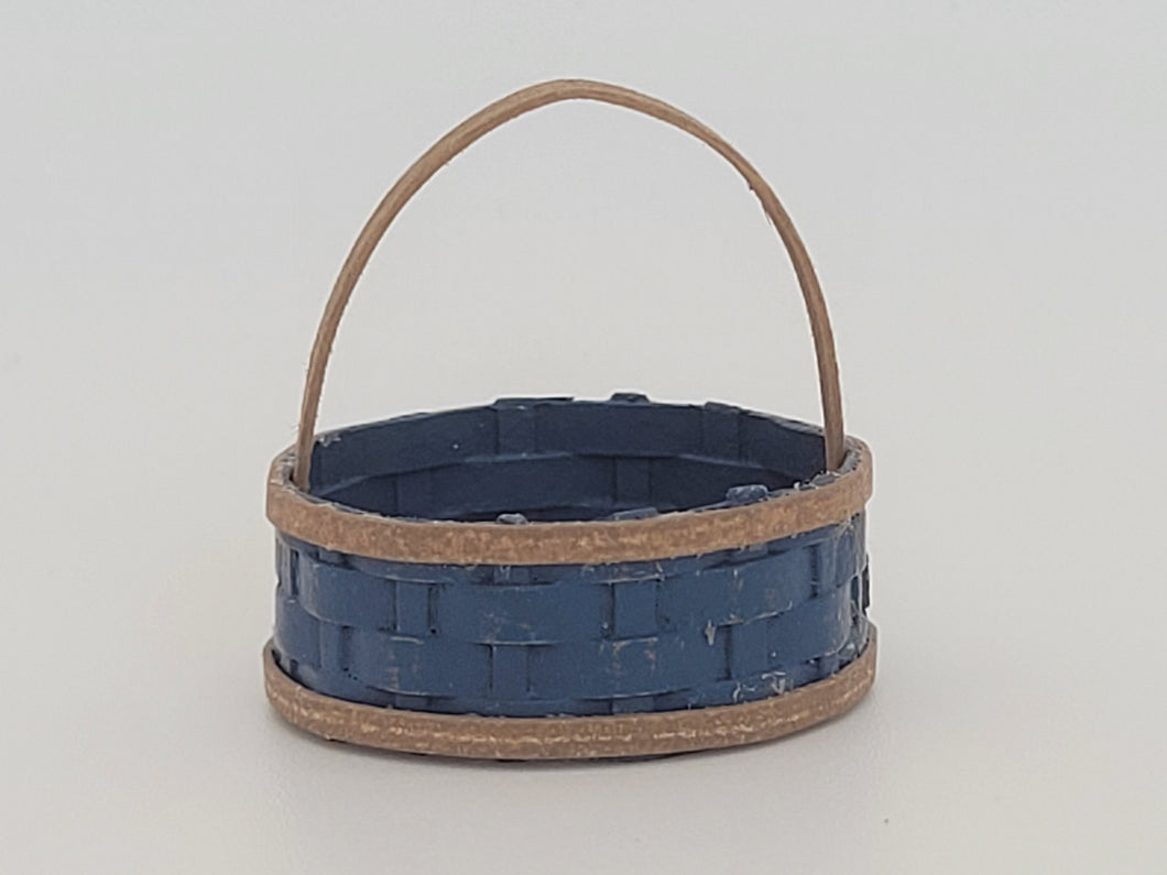 Al Chandronnait – Blue Woven Round Basket with Handle