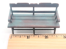 Load image into Gallery viewer, Dollhouse Miniature ~ 1:24 Scale, IGMA George Hoffman Blue Painted Wooden Bench
