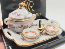 Load image into Gallery viewer, Dollhouse Miniature ~ 1:12 Scale, Soup Tureen with Bowls &amp; Ladle on Platter - By Reutter Porcelain
