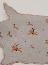 Load image into Gallery viewer, Dollhouse Miniature ~ 1:12 Scale, Leather Rug with Native American Hunting Scene Depicted

