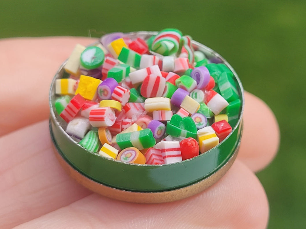 Christmas Candy in Round Tin