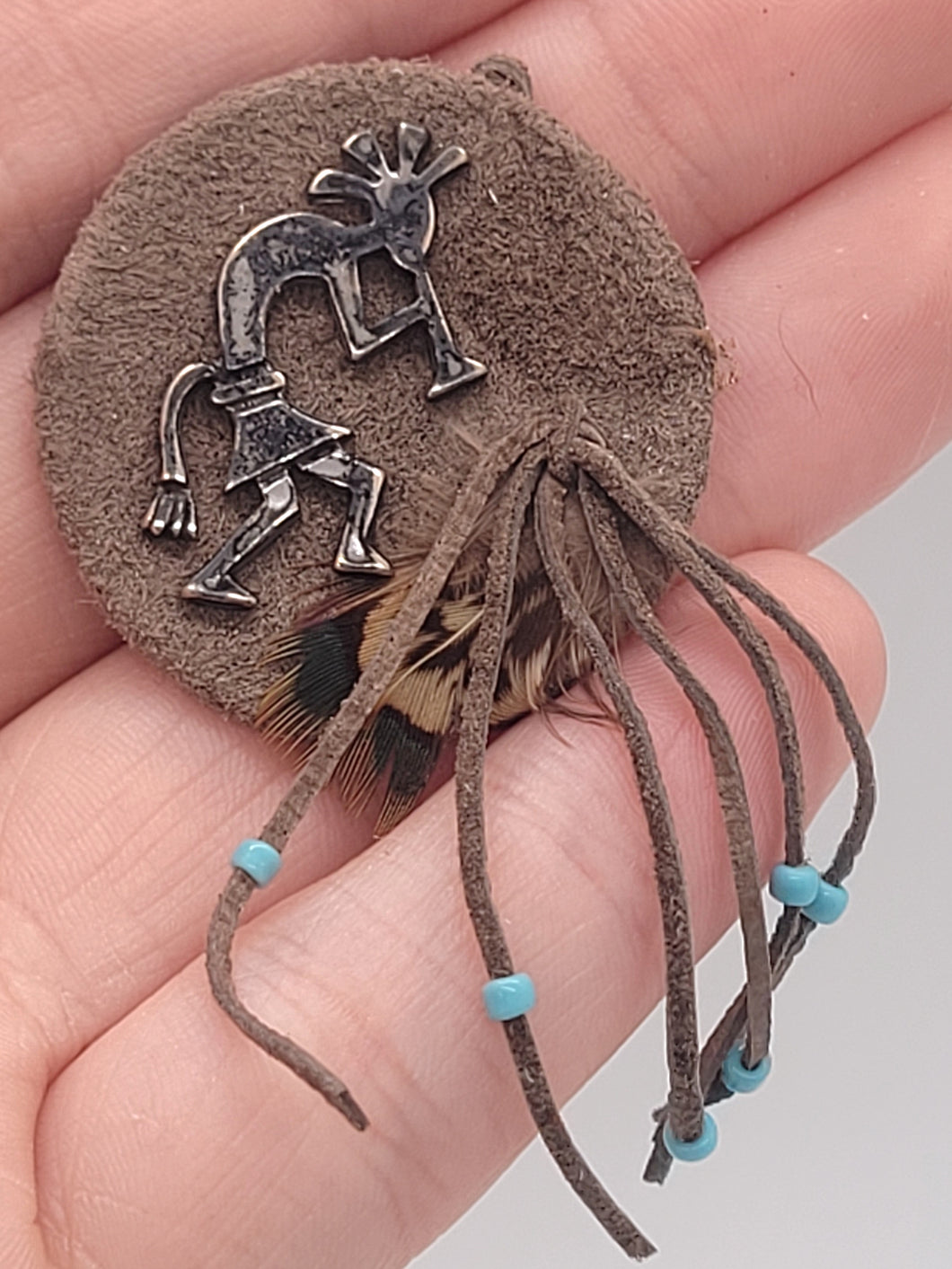 Dollhouse Miniature ~ 1:12 Scale, Leather Wall-Hanging Native American Art Piece
