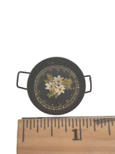 Load image into Gallery viewer, Metal Kitchen Serving Dish w/ Handpainted Flowers – Signed E.T.
