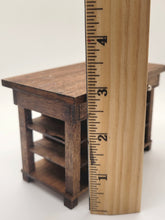 Load image into Gallery viewer, Dollhouse Miniature ~ 1:12 Scale, 3pc Living Room Set with Turquoise Decorated Credenza, Chair, and Baja-Style Rug
