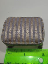 Load image into Gallery viewer, 2pc Striped Light Pink &amp; Purple Arm Chair and Foot Stool
