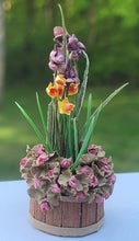 Load image into Gallery viewer, Iris and Daffodil potted in Wooden Barrel
