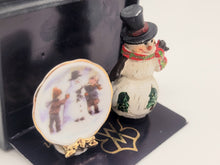 Load image into Gallery viewer, Dollhouse Miniature ~ 1:12 Scale, Snowman Figure &amp; Snowman Plate, by Reutter Porcelain
