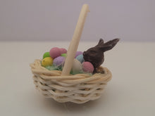 Load image into Gallery viewer, Easter Basket with Colored Eggs and Chocolate Bunny
