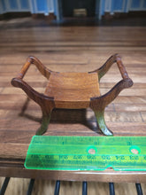 Load image into Gallery viewer, Vintage &#39;86 Wooden Curule Stool - By RL Carlisle

