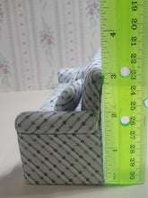 Load image into Gallery viewer, Blue &amp; White Connecting Dots Couch w/ 2 Pillows
