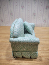 Load image into Gallery viewer, Teal and White Paisley Loveseat
