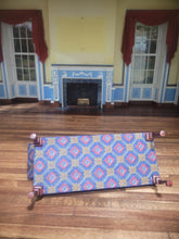 Load image into Gallery viewer, Dark Blue Couch w/ Flower &amp; Shape Pattern
