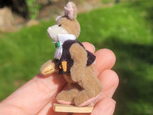 Load image into Gallery viewer, Stuffed Rabbit in Vest on Heart Stand

