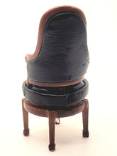 Load image into Gallery viewer, Dollhouse Miniature ~ 1:24 Scale, Black Leather Swivel Chair
