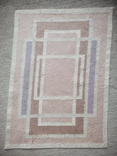 Load image into Gallery viewer, Dollhouse Miniature ~ Petit Point Tan Geometric Rug with White Square Design - Ursula Sauerberg
