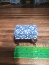 Load image into Gallery viewer, Blue Pattern Walnut Wooden Stool - Bespaq
