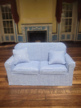 Load image into Gallery viewer, Light Blue Fabric Couch &amp; Chair Handmade
