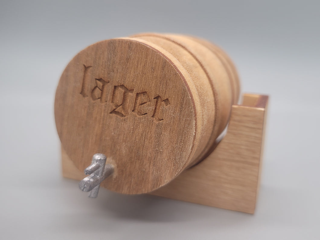 Large – Lager Wooden Barrel with Wood Holder