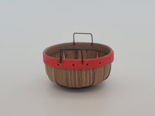 Load image into Gallery viewer, Al Chandronnait – Woven Basket with Red Strip &amp; Metal Handles
