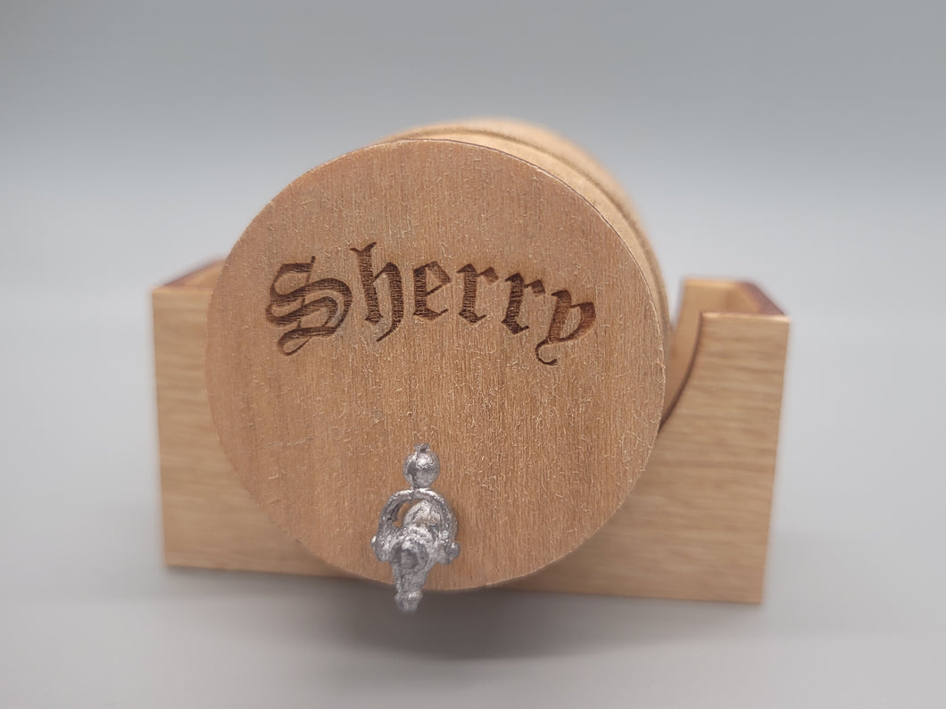 Large — Sherry Wooden Barrel with Wood Holder